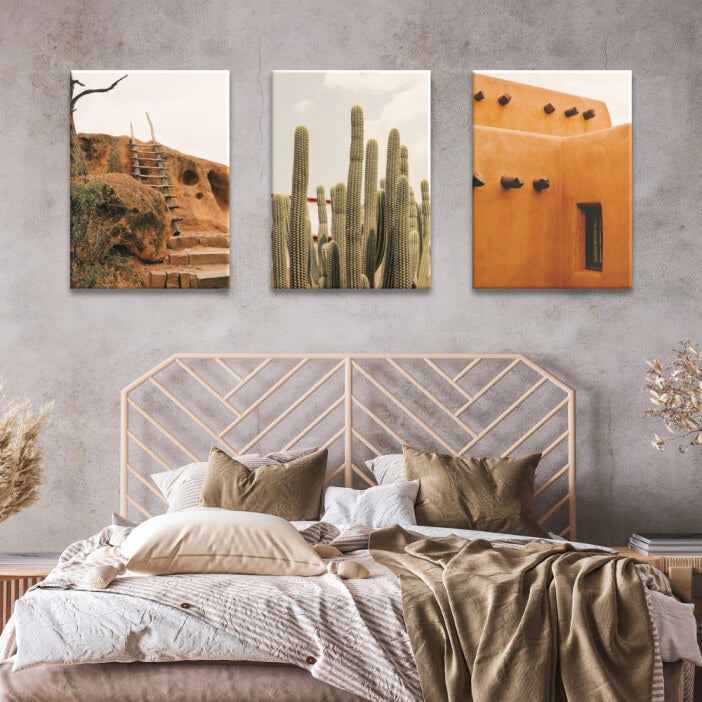 Tableau en Toile Maisonnette Mexicaine et Cactus