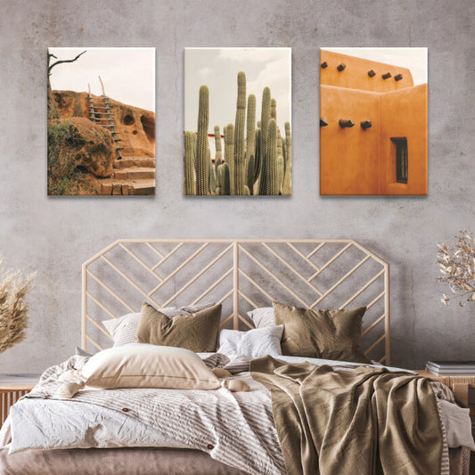 Tableau en Toile Maisonnette Mexicaine et Cactus