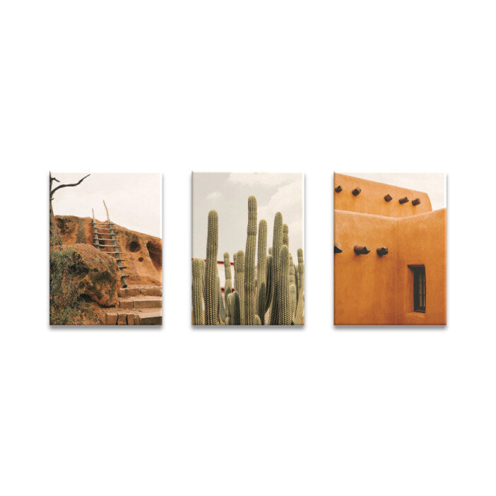 Tableau en Toile Maisonnette Mexicaine et Cactus